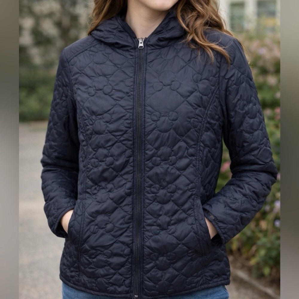 Disney Parks Women's Sherpa Lined Quilted Black Jacket